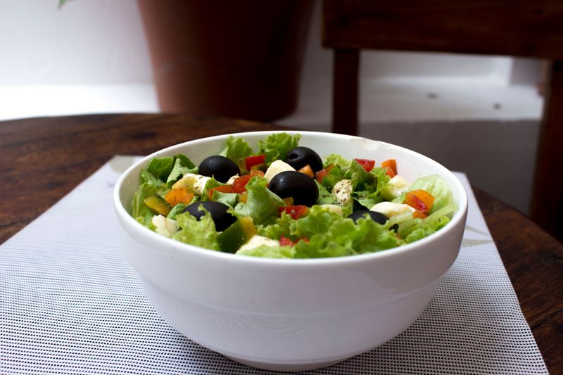 Tatte colorful salad bowl with fresh vegetables